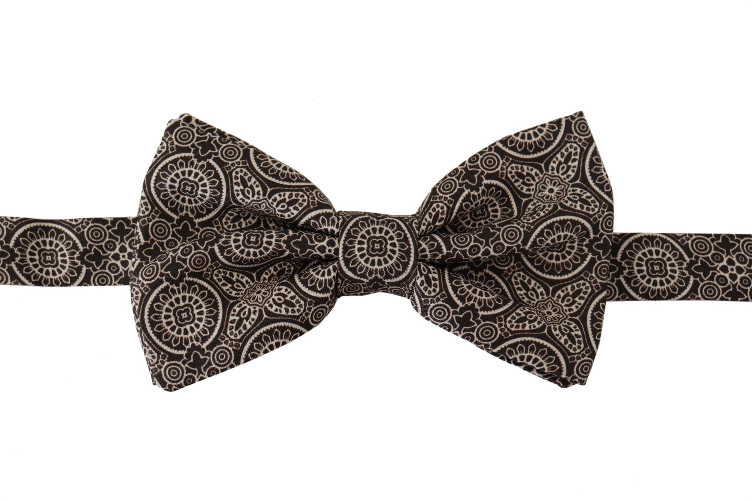 Papion elegant din mătase alb-negru Dolce & Gabbana