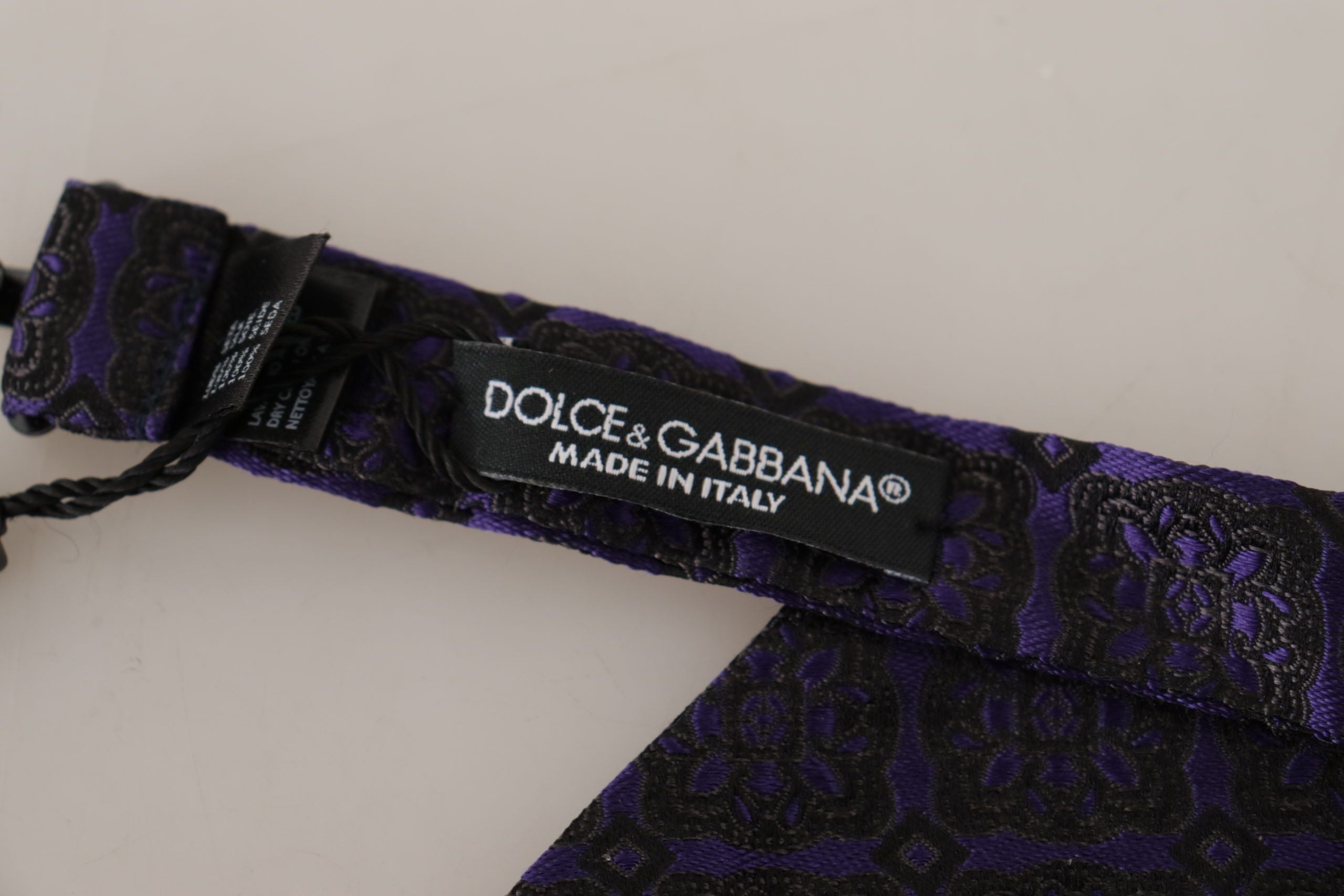 Papion elegant din mătase geometrică albastră Dolce & Gabbana
