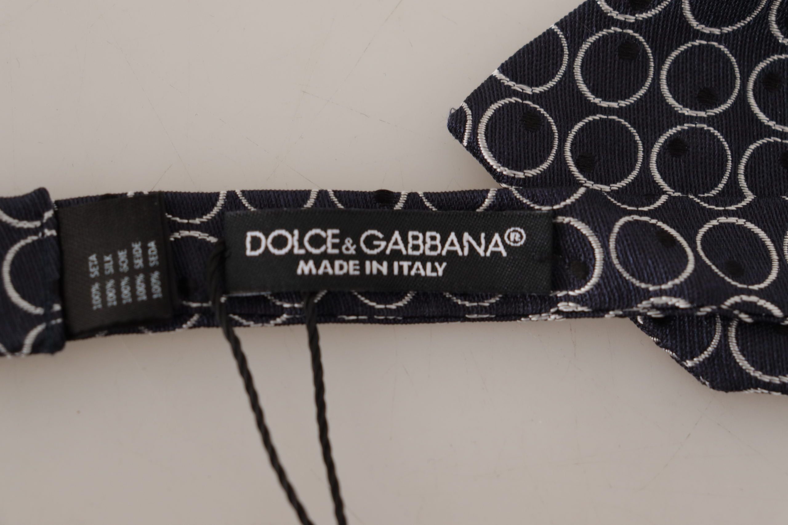 Papion elegant din mătase alb-negru Dolce & Gabbana