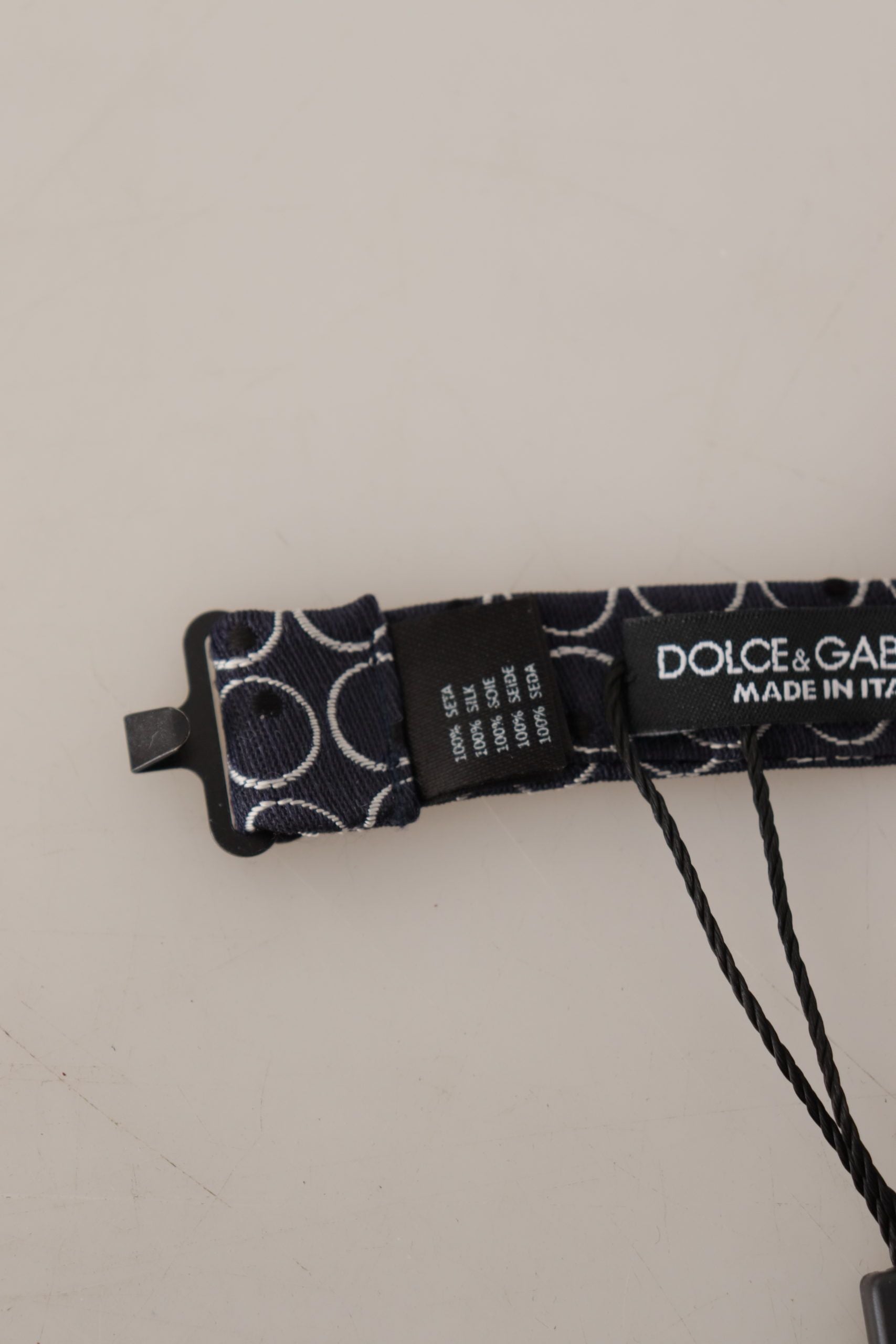 Papion elegant din mătase alb-negru Dolce & Gabbana