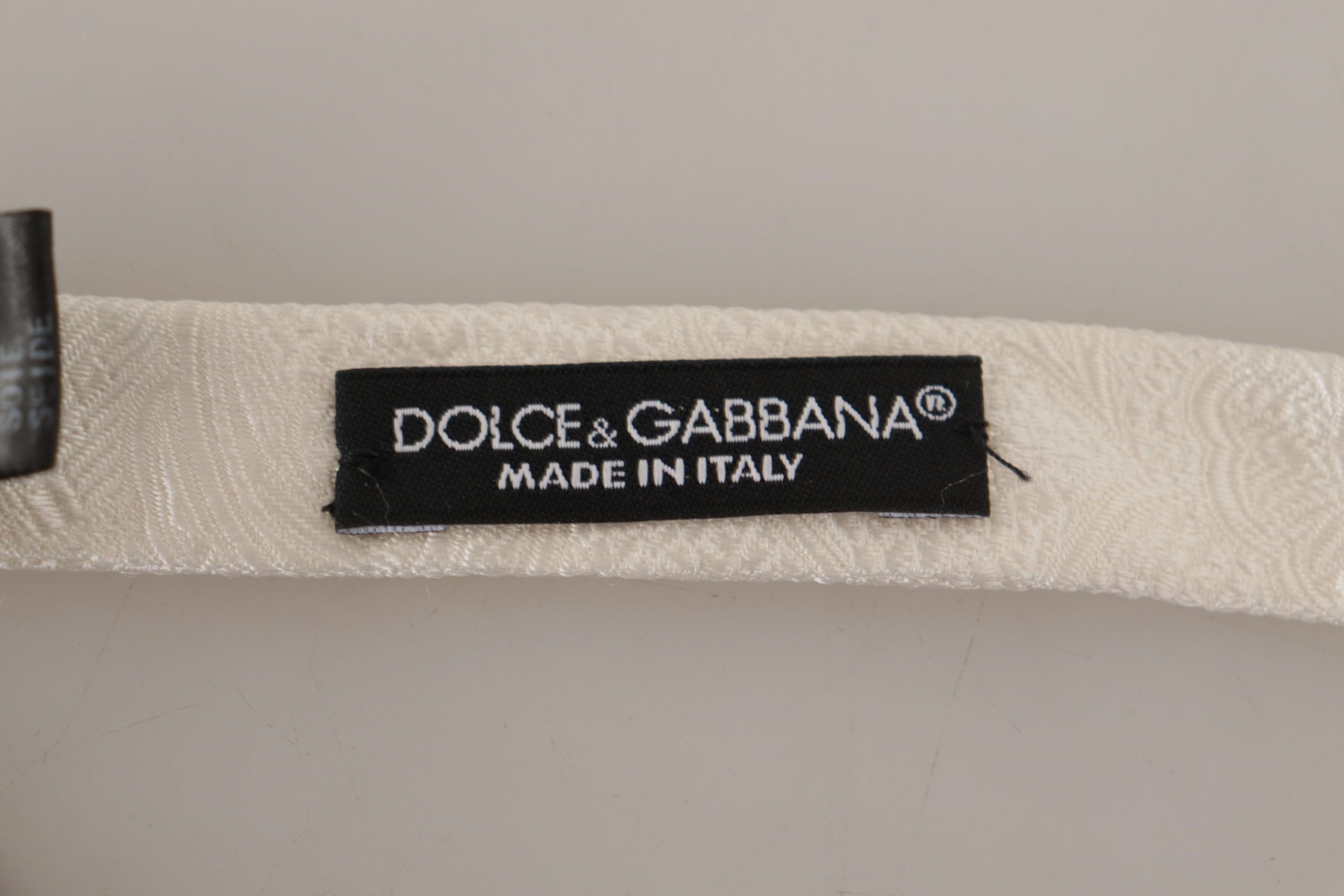 Papion elegant din mătase albă Dolce & Gabbana