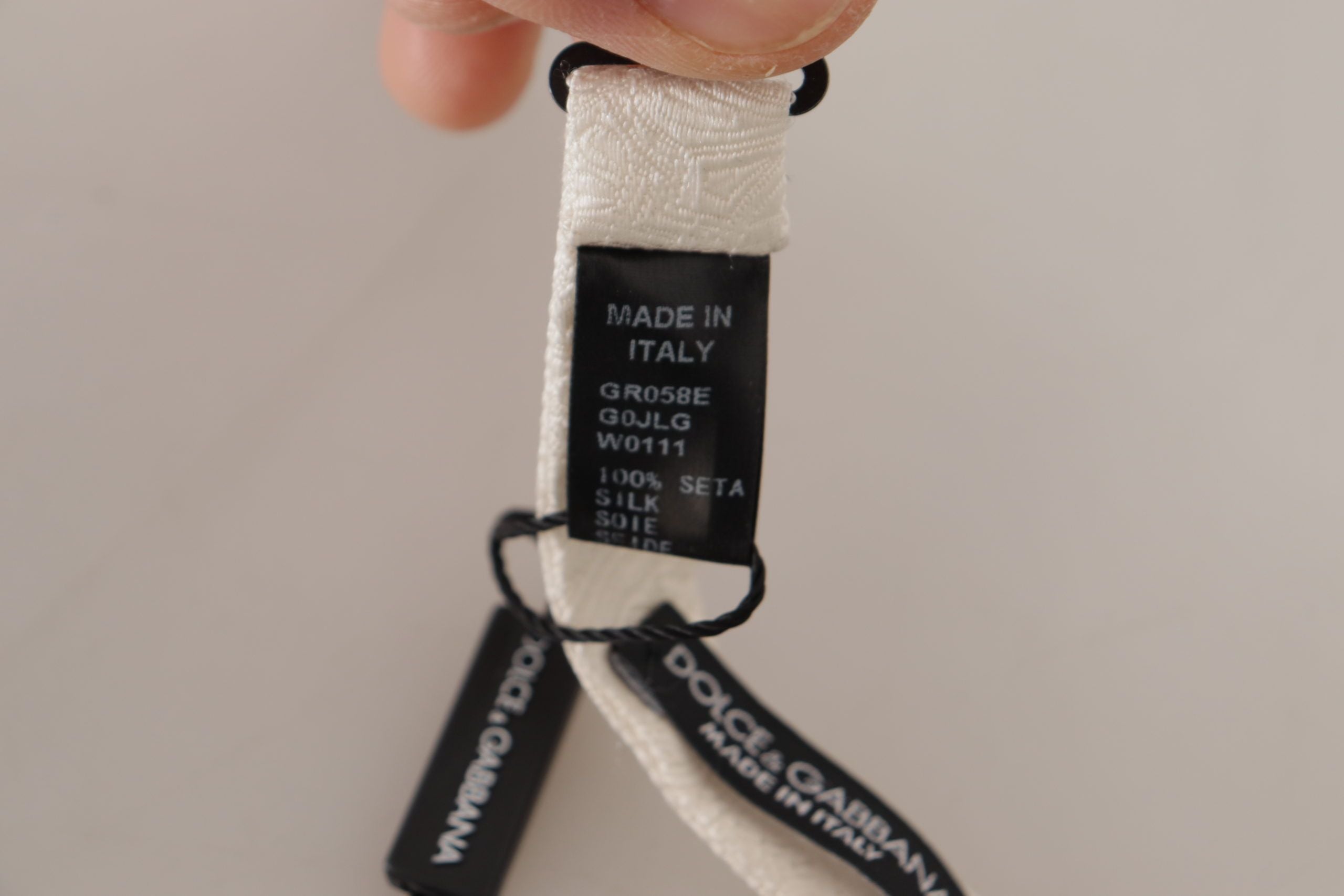 Papion elegant din mătase albă Dolce & Gabbana