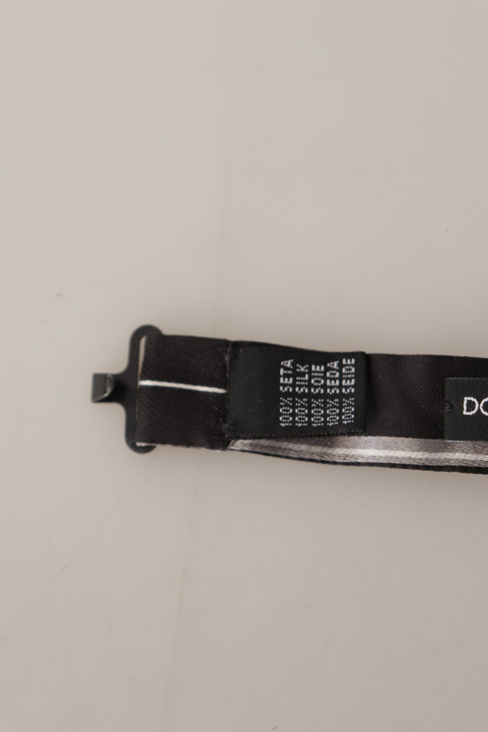 Papion elegant din mătase Dolce & Gabbana, negru și gri