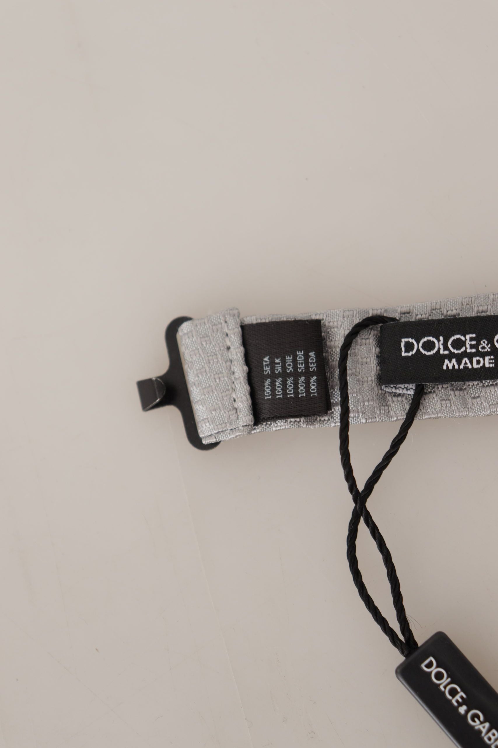 Papion Dolce & Gabbana Chic Gri din Mătase