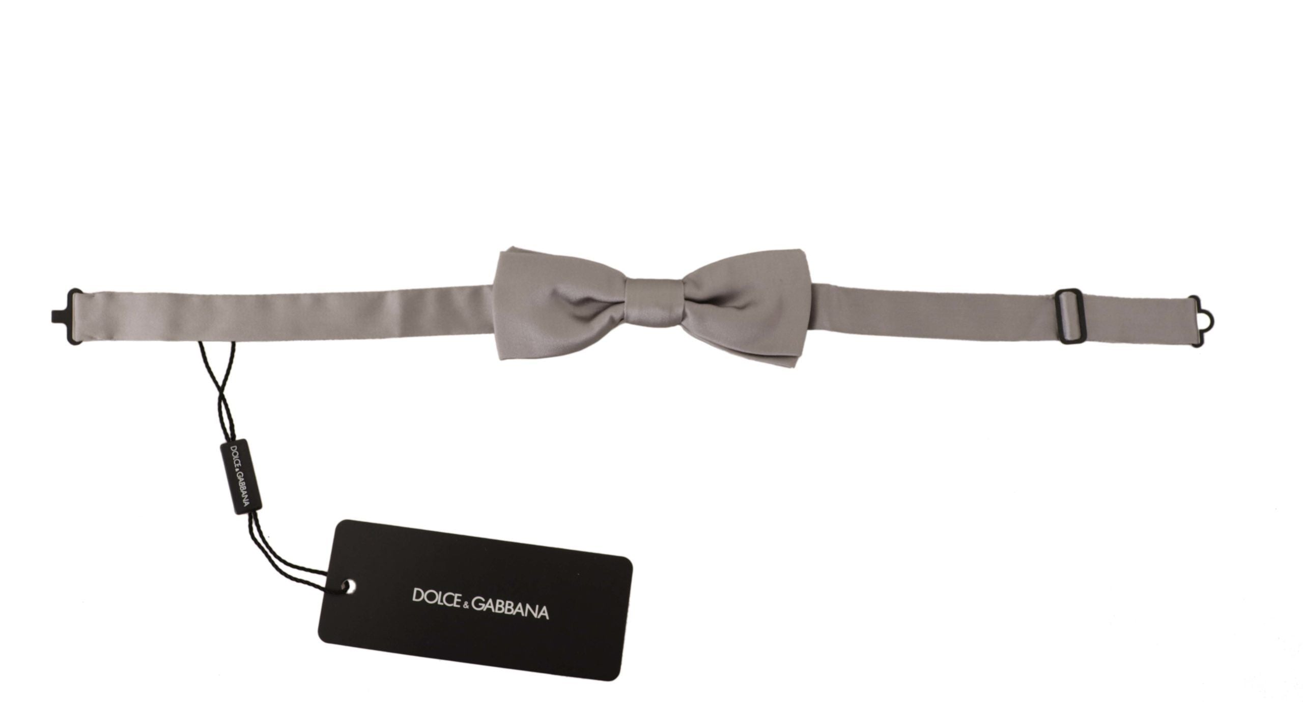 Papion elegant din mătase argintie Dolce & Gabbana pentru o seară sofisticată