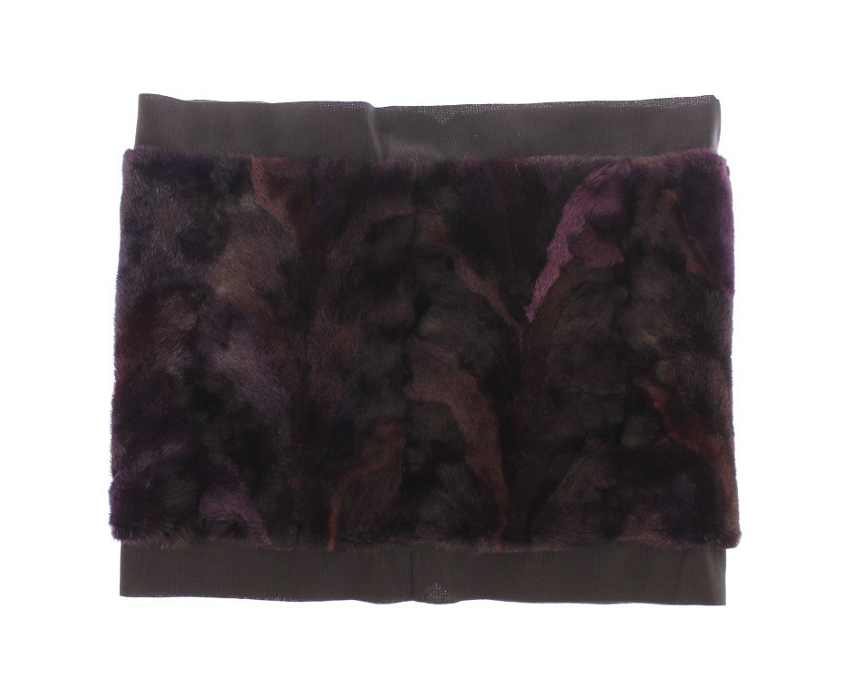 Eșarfă Dolce & Gabbana Exquisite Purple din blană de MINK