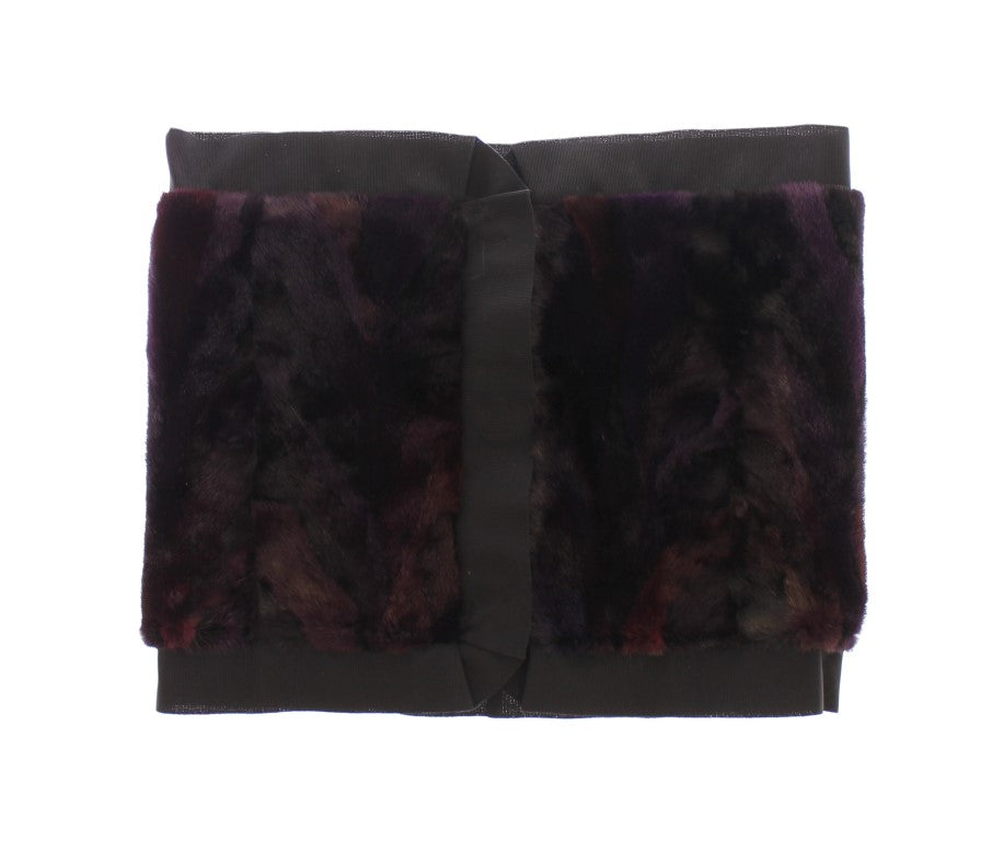 Eșarfă Dolce & Gabbana Exquisite Purple din blană de MINK