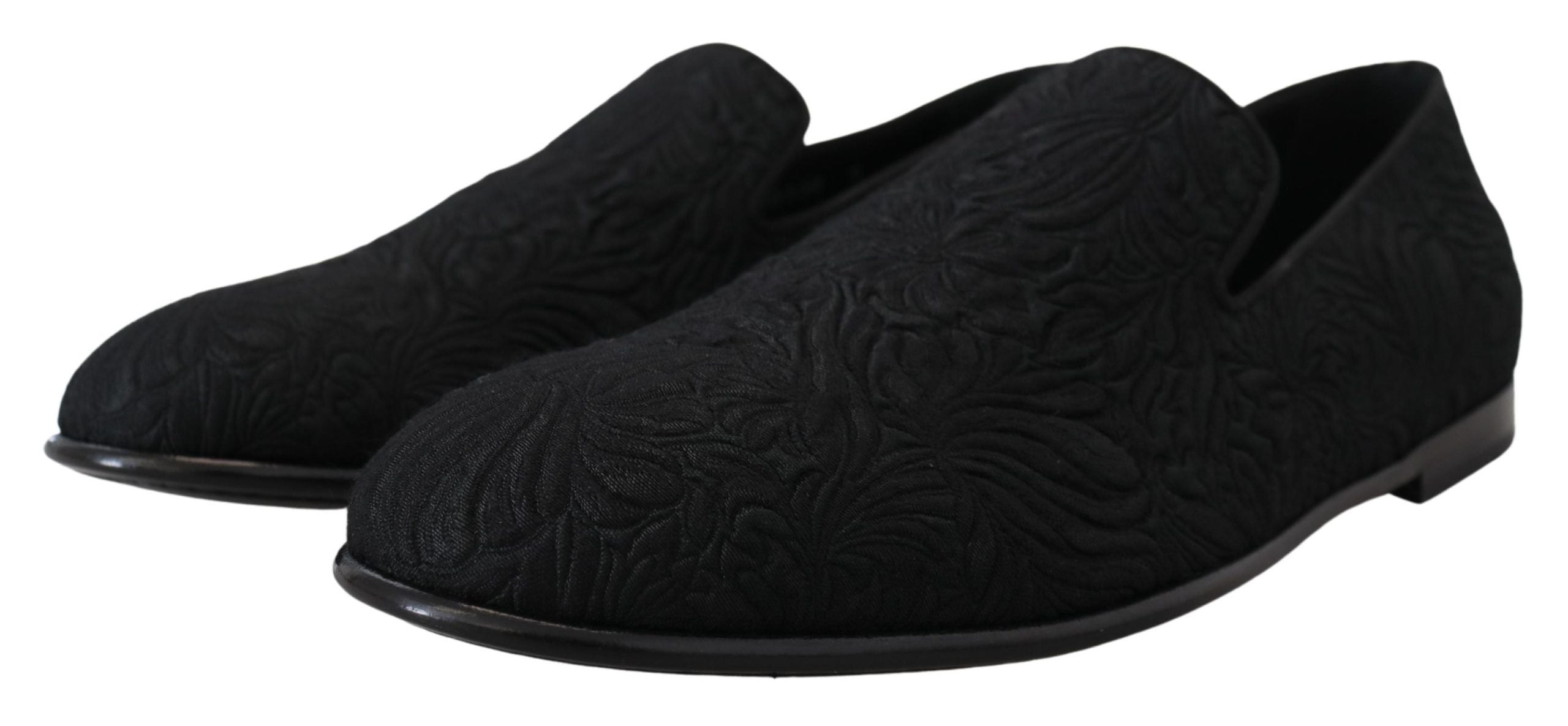 Dolce & Gabbana – Elegante schwarze Jacquard-Loafer zum Hineinschlüpfen