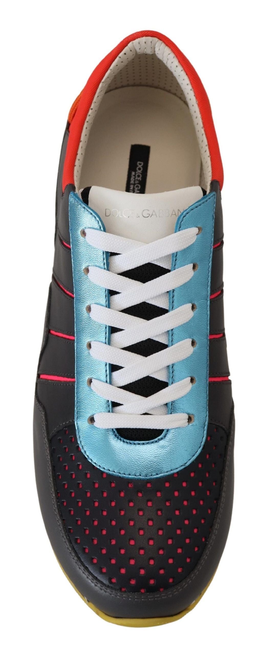 Dolce & Gabbana Mehrfarbige Low-Top-Sneaker aus Ledermischung