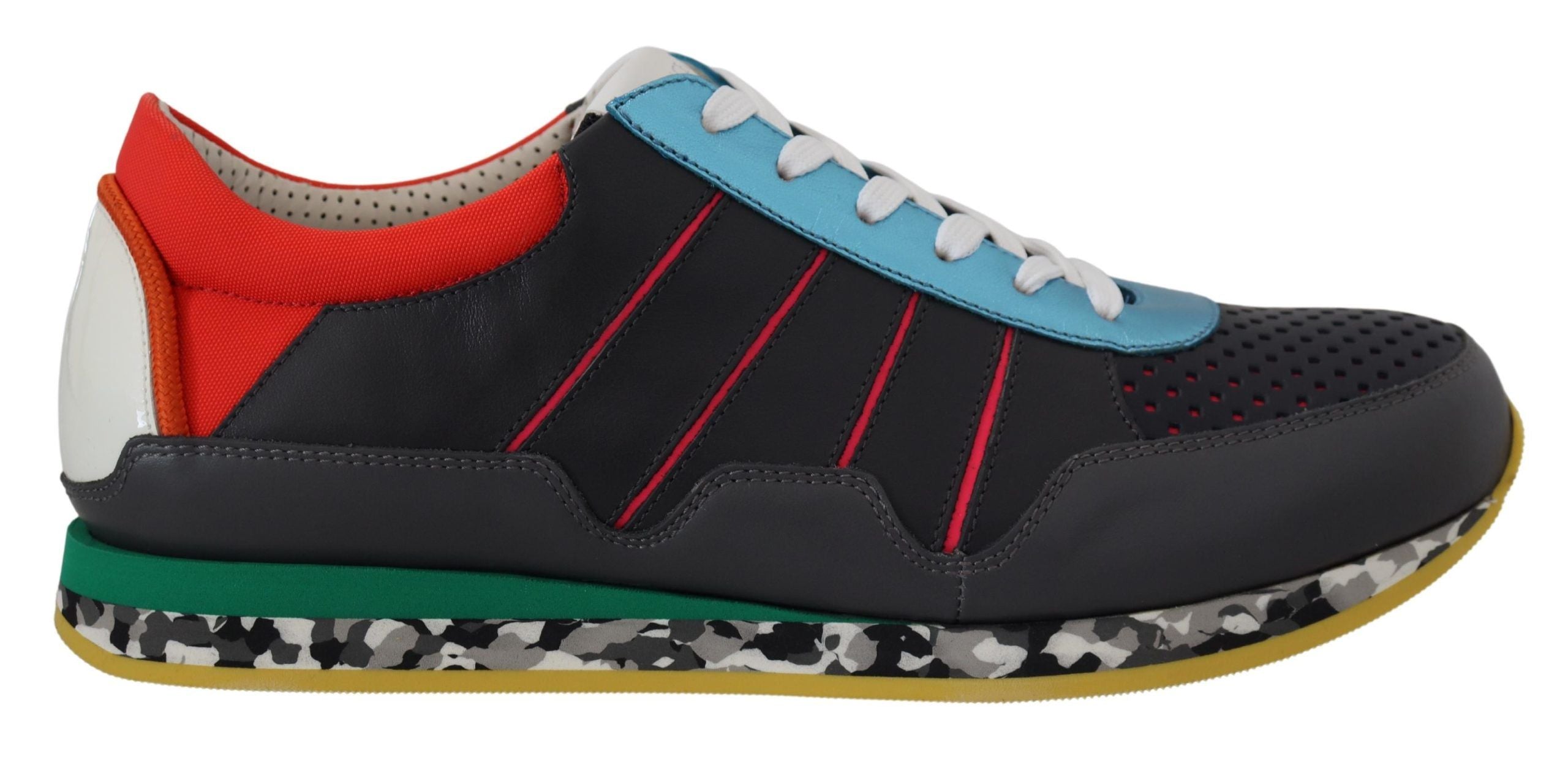 Dolce & Gabbana Mehrfarbige Low-Top-Sneaker aus Ledermischung