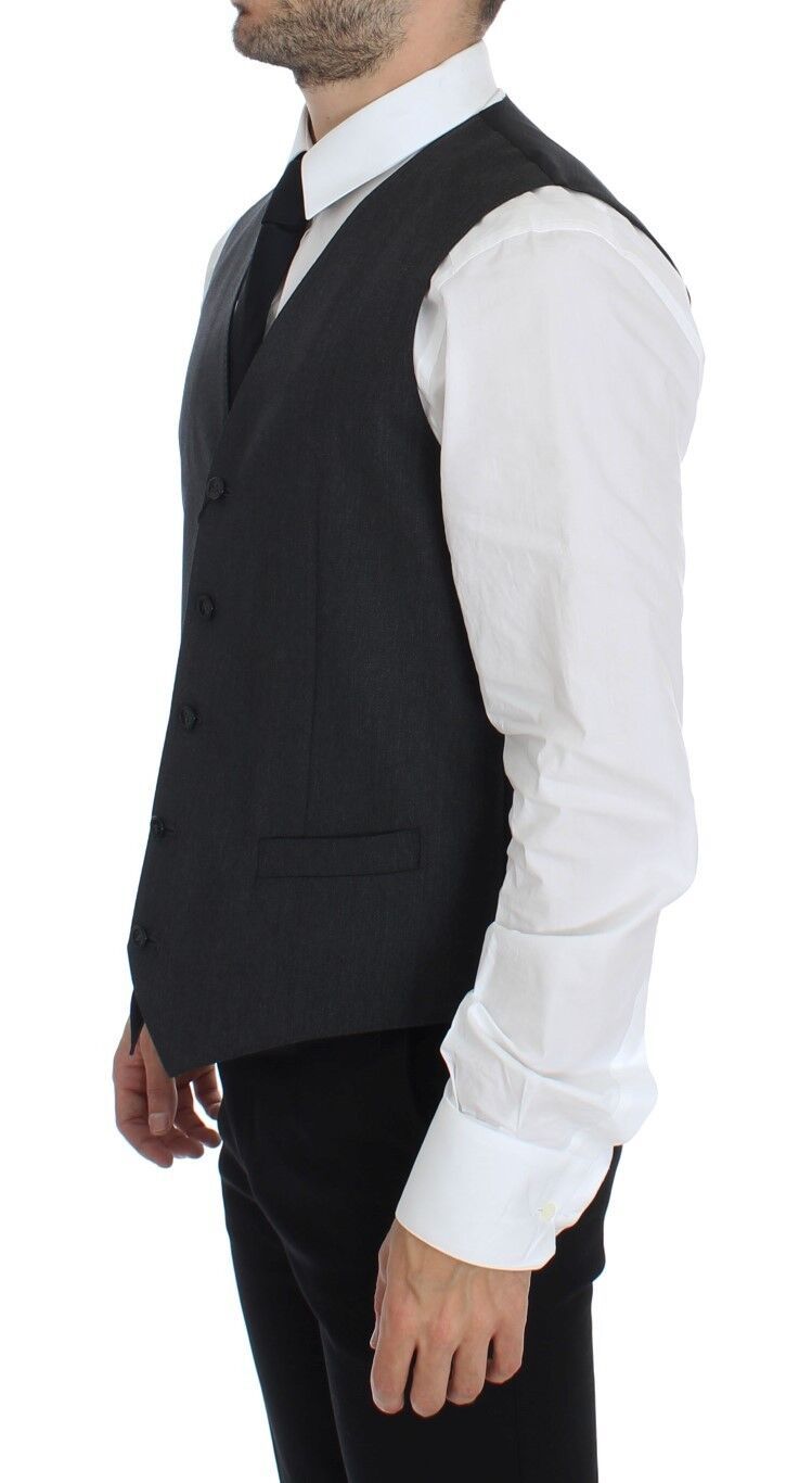 Dolce & Gabbana Elegante, graue Weste aus Wolle