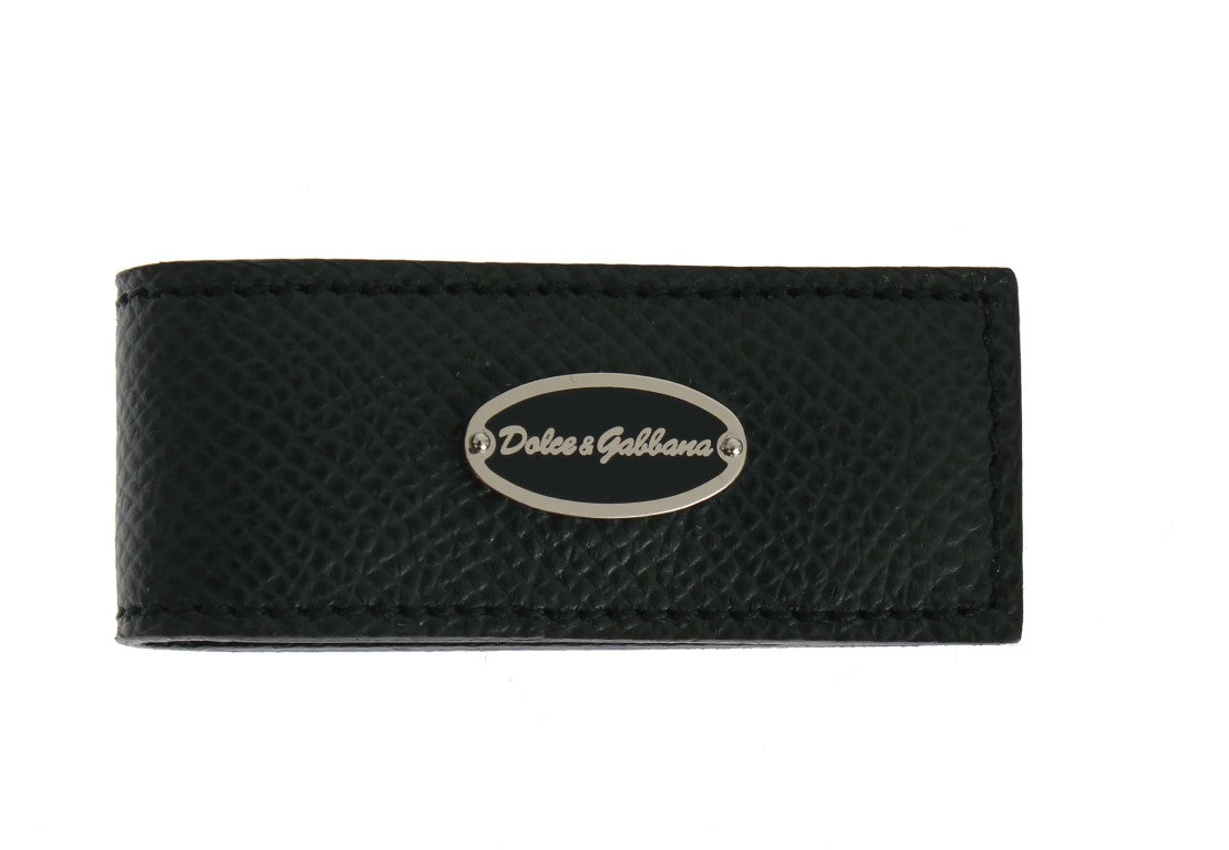 Clemă elegantă din piele verde Dolce & Gabbana pentru bani