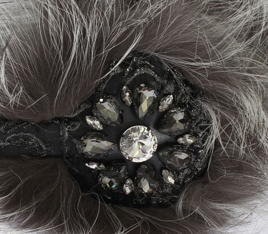 Căști Dolce & Gabbana Elegant Blană și Cristale