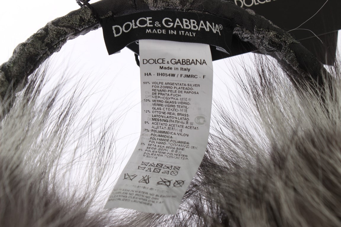 Căști Dolce & Gabbana Elegant Blană și Cristale