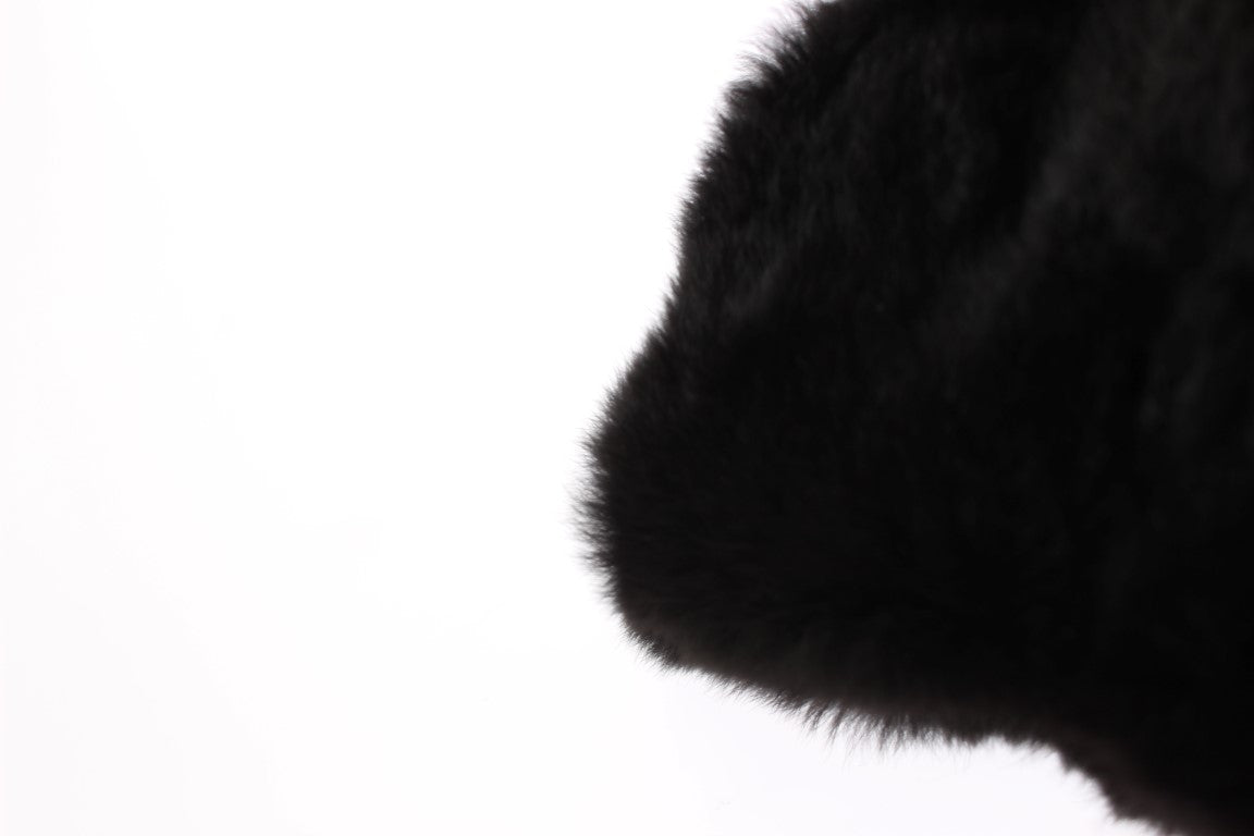 Dolce & Gabbana Schicker schwarzer Wieselfell-Kapuzenschal