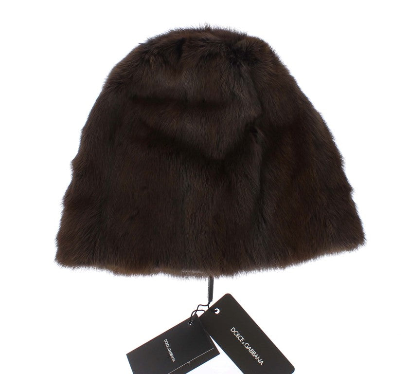 Căciulă Dolce & Gabbana Luxury Brown din blană de nevăstuică