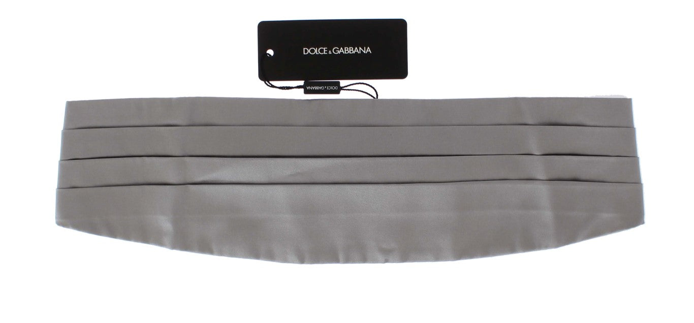 Dolce & Gabbana Eleganter silberner Seidenkummerbund