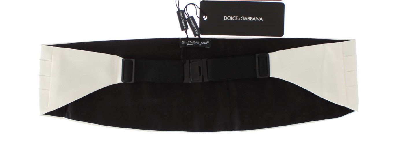 Exklusiver Kummerbund aus weißer Seide von Dolce & Gabbana