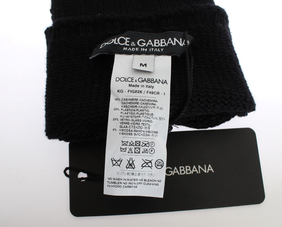 Mănuși fără degete Dolce & Gabbana cu paiete din cașmir
