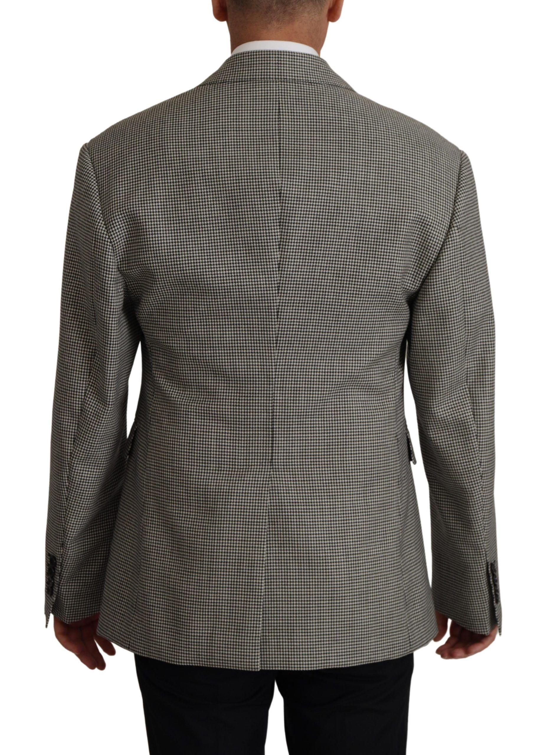 Dolce & Gabbana Eleganter grau karierter Wollblazer