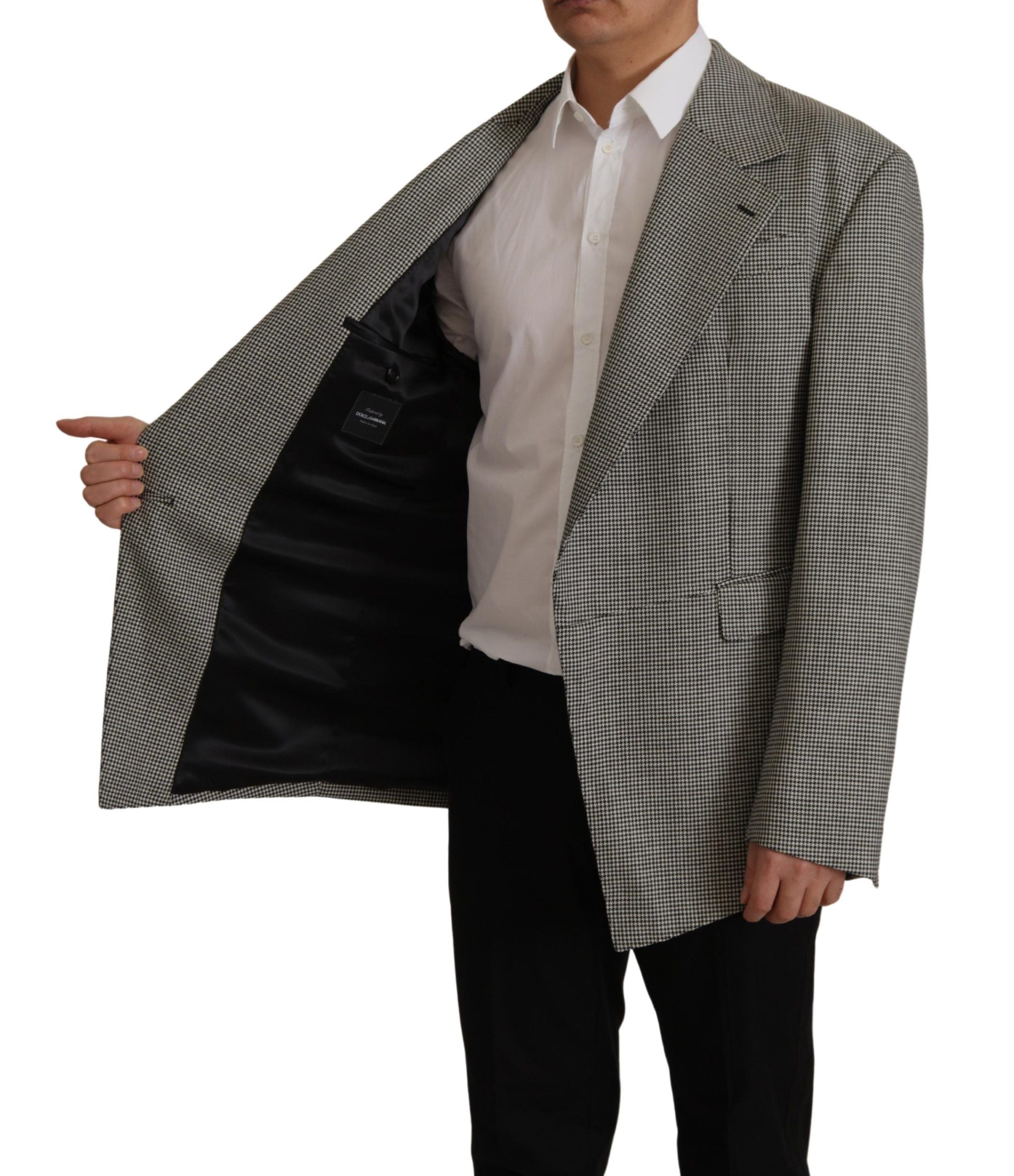 Dolce & Gabbana Eleganter grau karierter Wollblazer