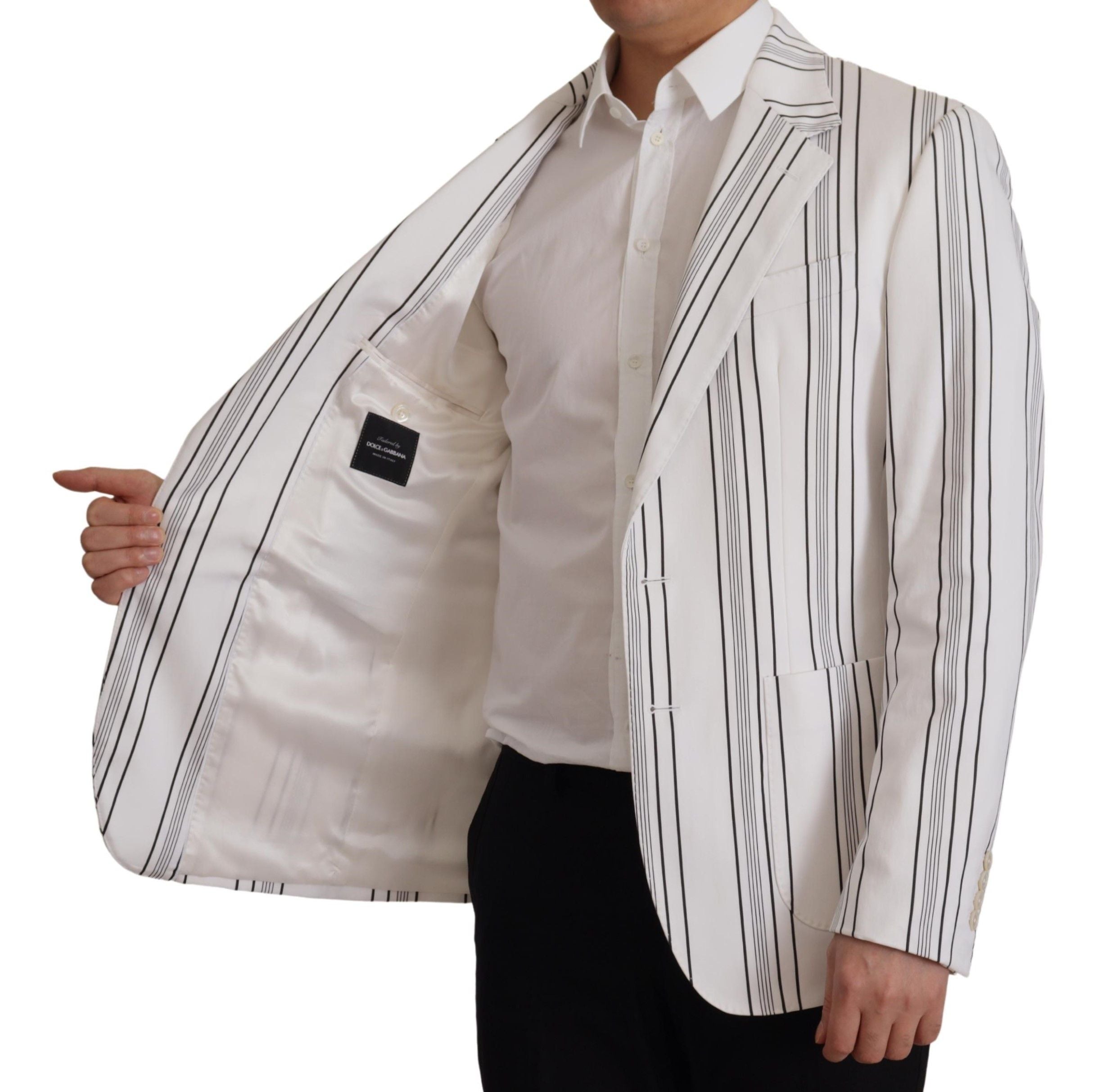 Dolce & Gabbana Eleganter gestreifter Blazer aus Baumwollmischung