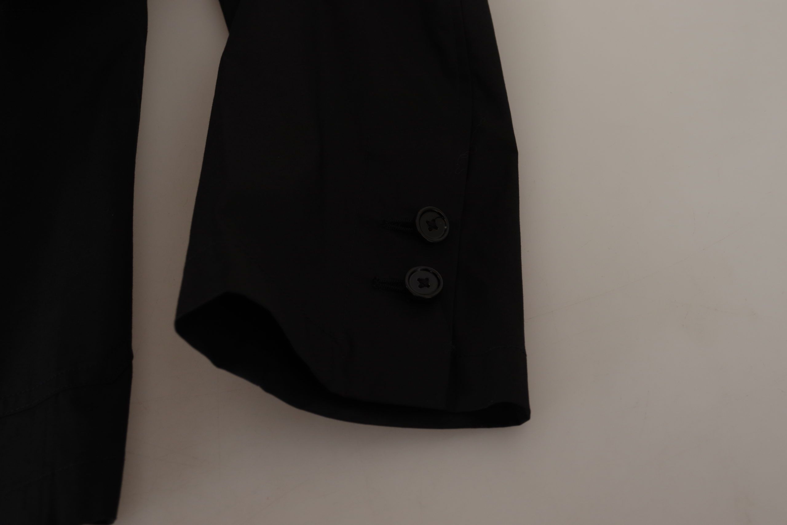 Dolce & Gabbana Elegante schwarze Blazerjacke aus Baumwoll-Wollmischung