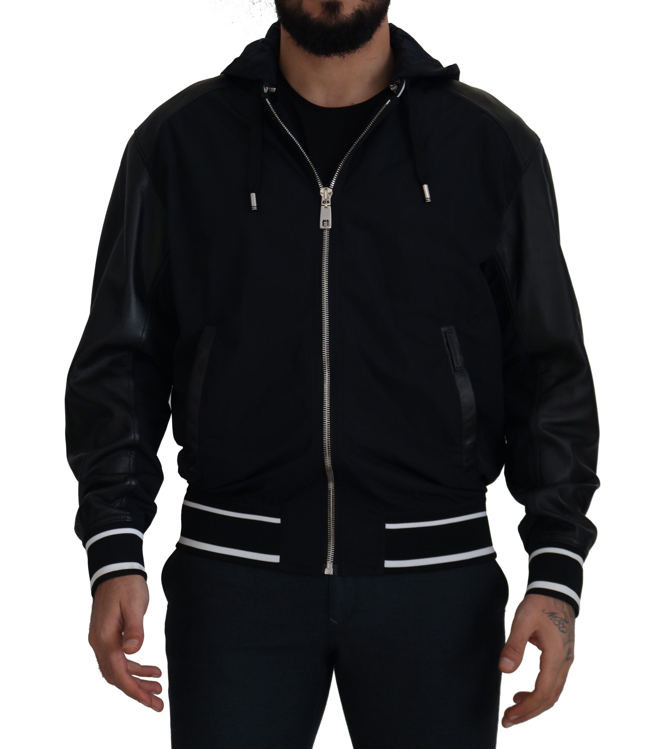 Dolce & Gabbana Elegante schwarze Bomber-Blousonjacke