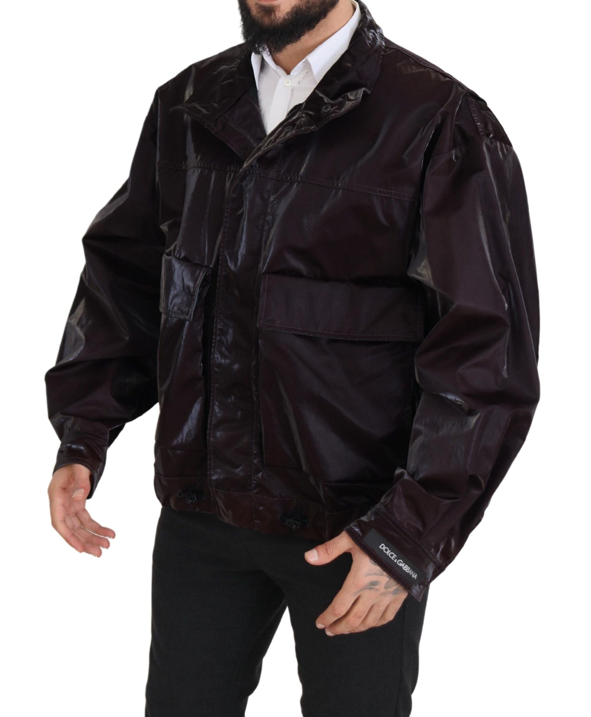 Dolce & Gabbana Elegante Bordeaux-Jacke mit Kragen