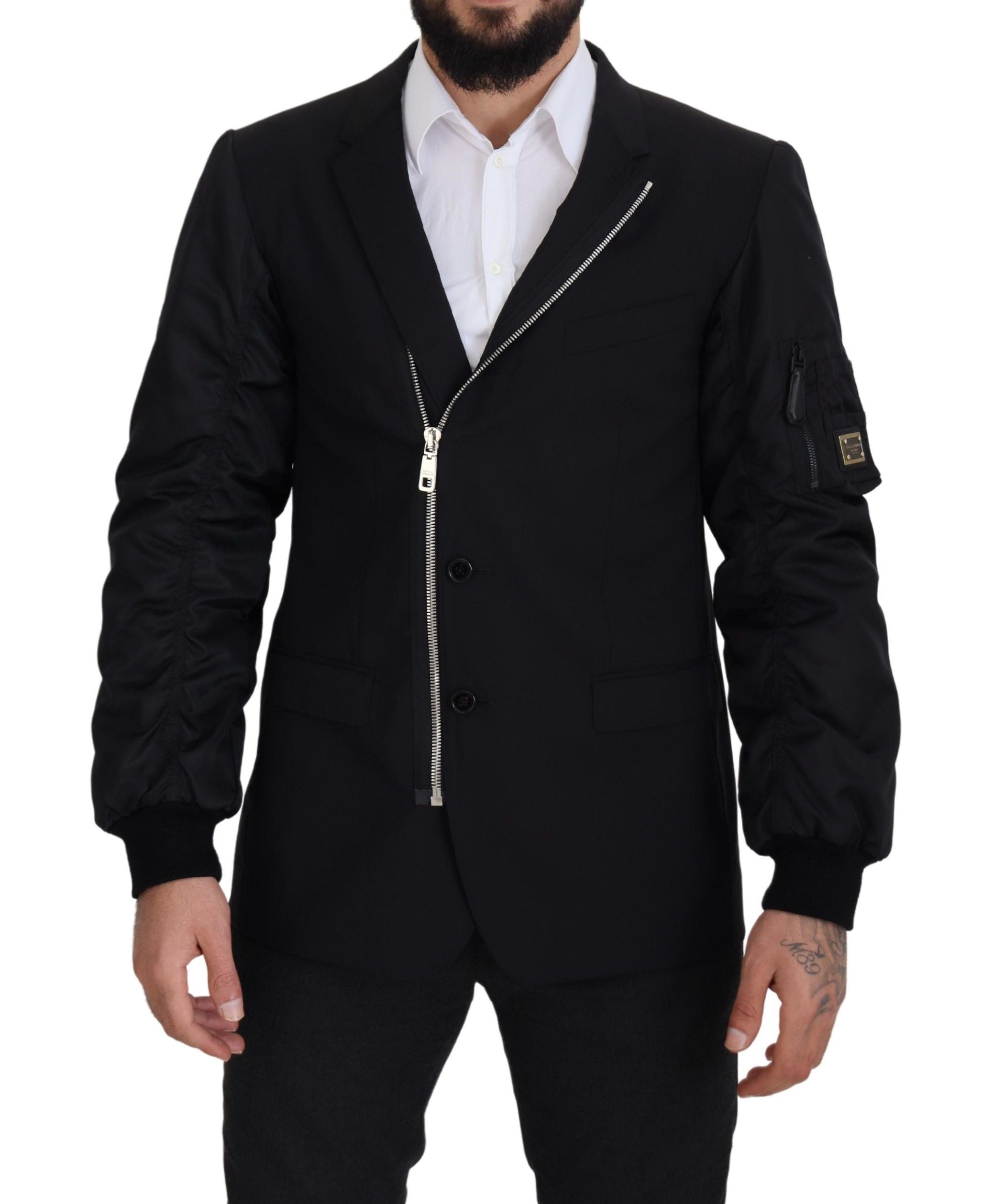 Dolce & Gabbana Elegante schwarze Schurwolljacke