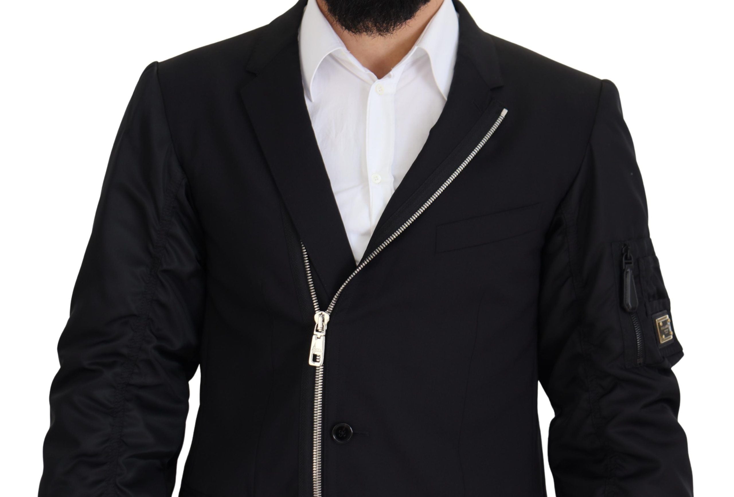 Dolce & Gabbana Elegante schwarze Schurwolljacke