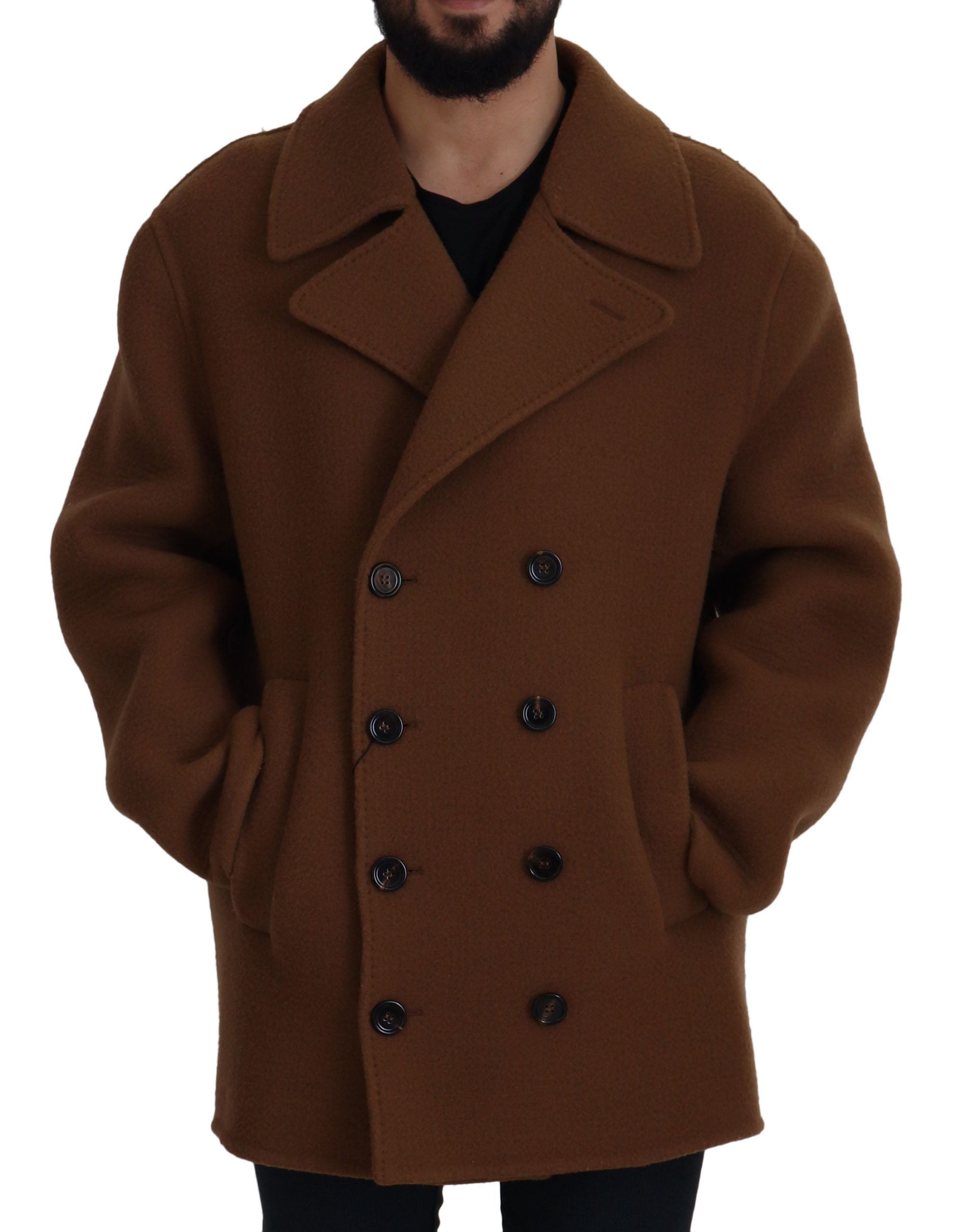 Dolce & Gabbana Elegante zweireihige braune Jacke