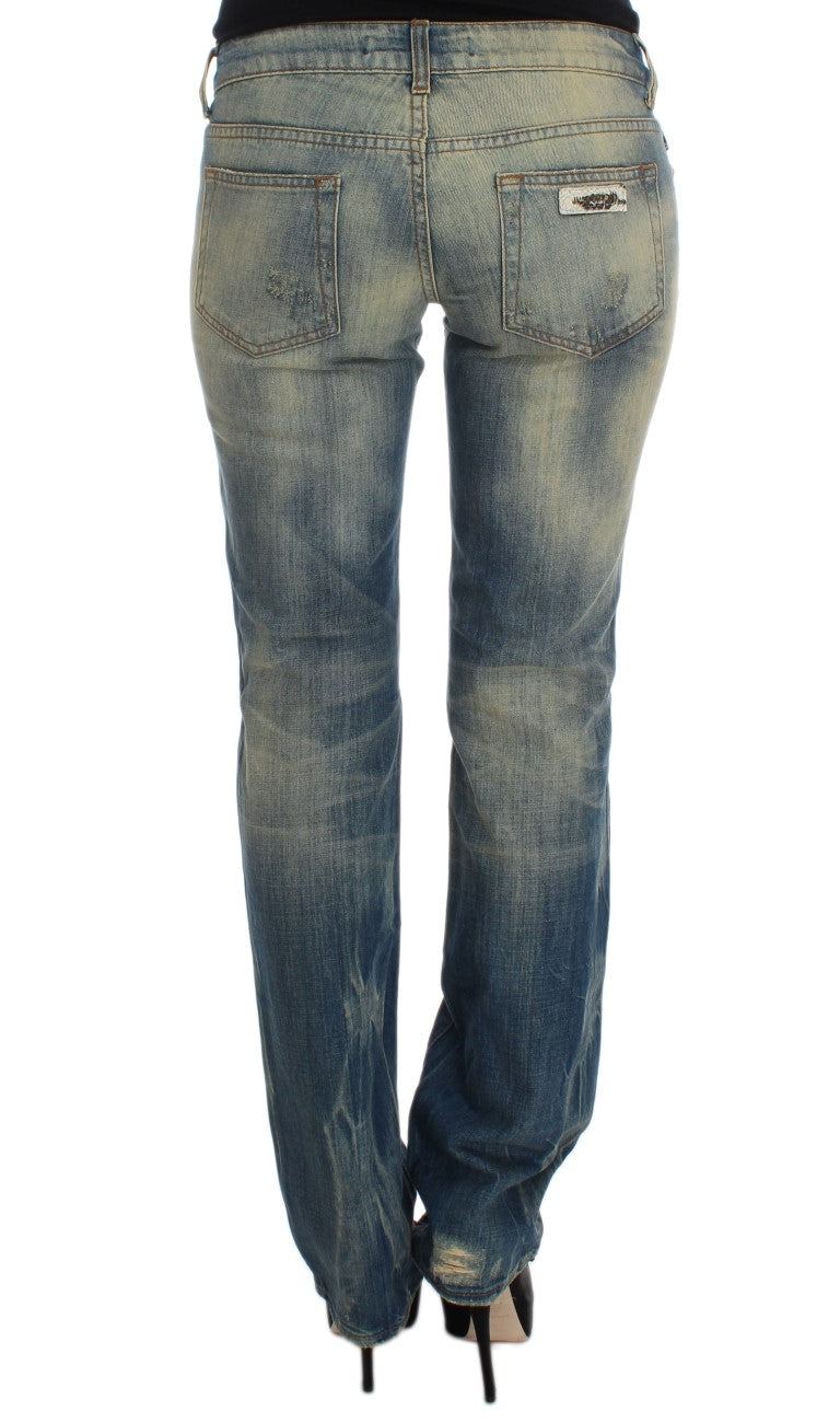 Cavalli Elegante Slim Bootcut-Jeans in Blau