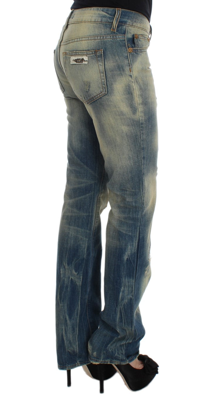 Cavalli Elegante Slim Bootcut-Jeans in Blau