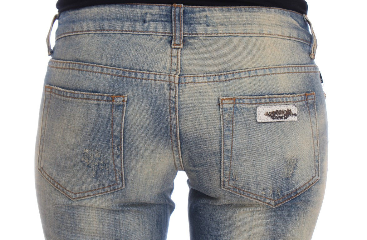 Cavalli Elegante Slim Bootcut-Jeans in Blau