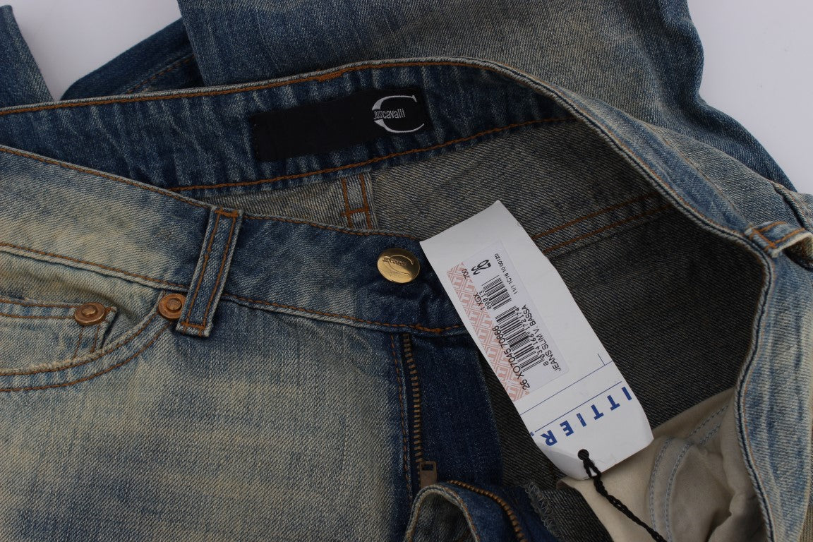 Cavalli Elegante Slim Bootcut-Jeans in Blau