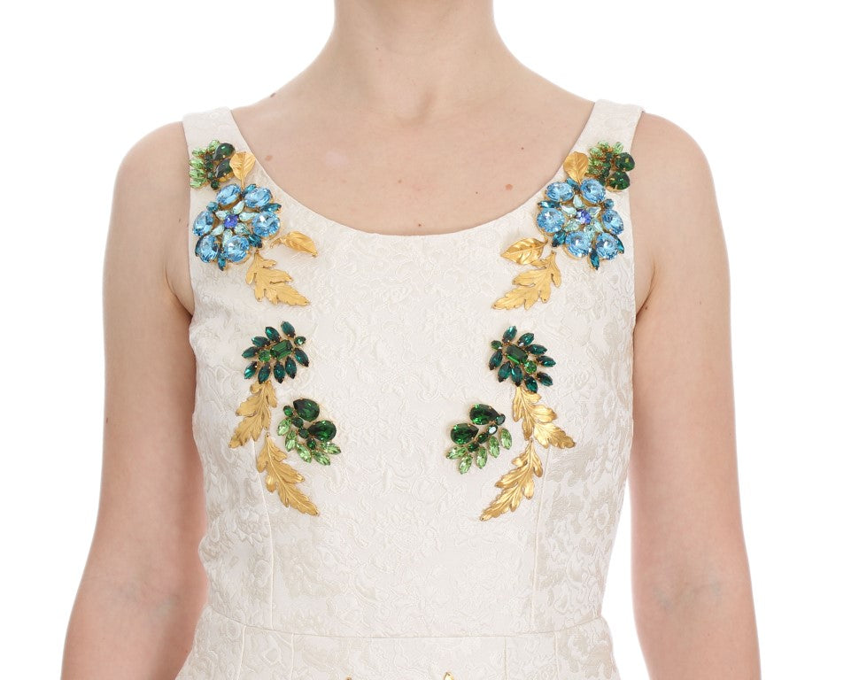 Dolce & Gabbana Elegantes Etuikleid aus geblümtem Brokat