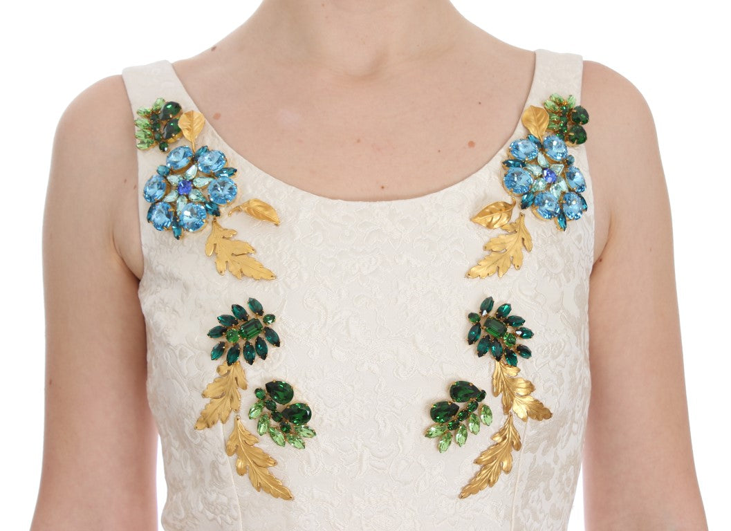 Dolce & Gabbana Elegantes Etuikleid aus geblümtem Brokat