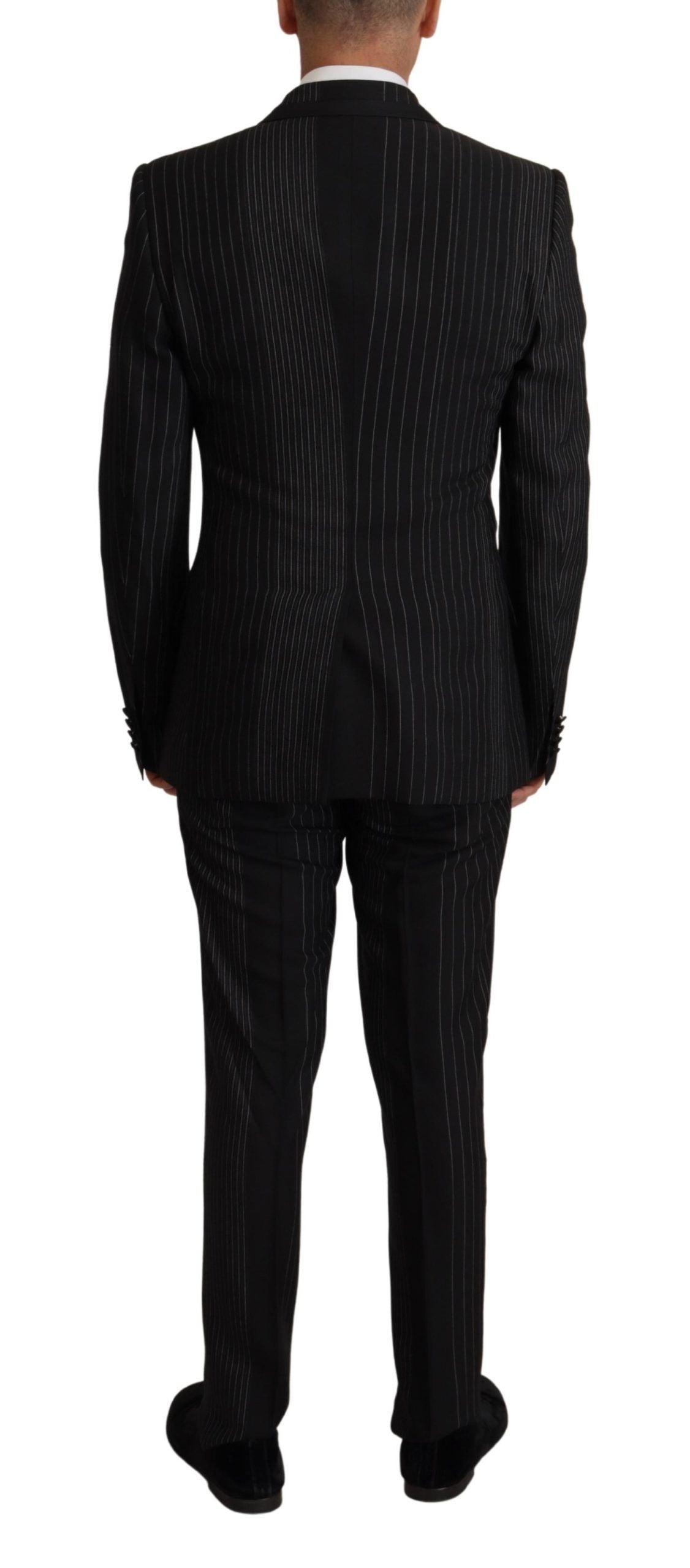 Dolce & Gabbana – Eleganter, schwarz gestreifter, zweiteiliger Anzug im Slim Fit