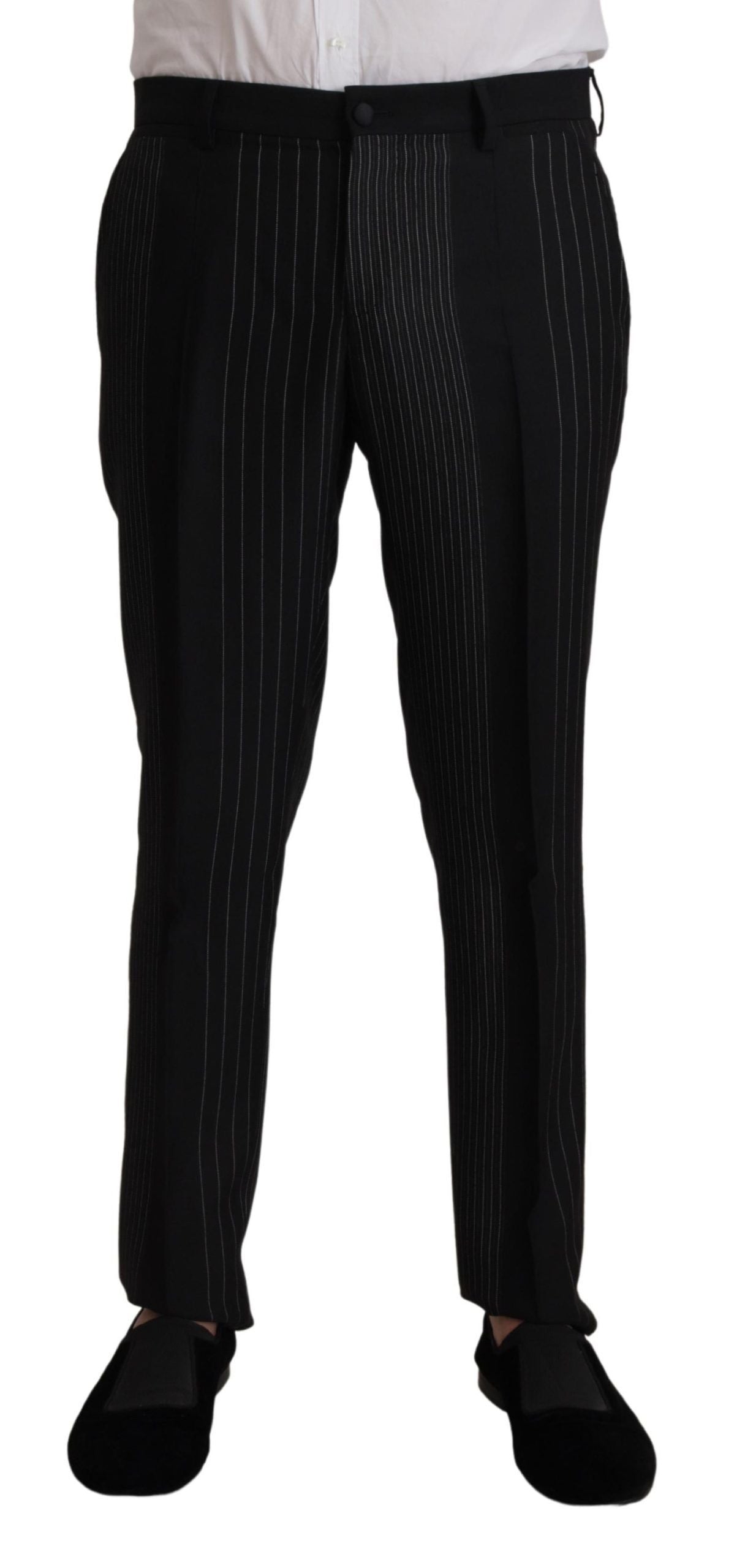 Dolce & Gabbana – Eleganter, schwarz gestreifter, zweiteiliger Anzug im Slim Fit