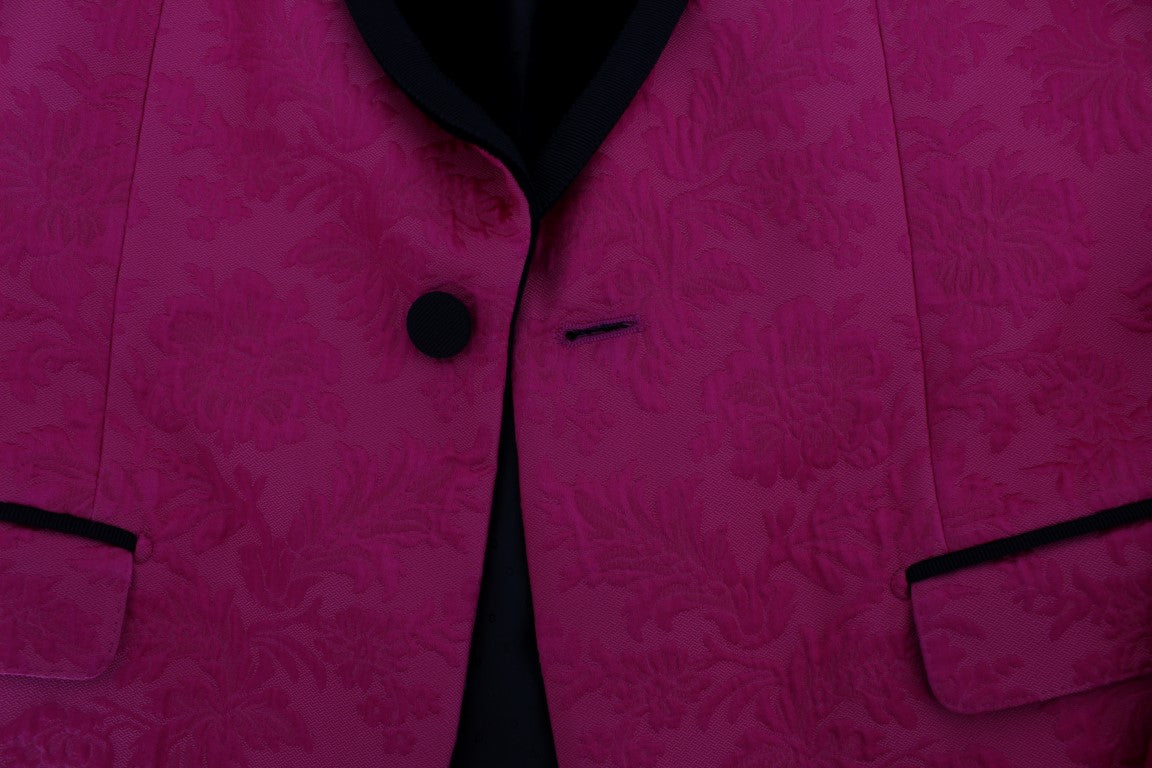 Sacou cu un singur rând de nasturi din brocart floral Dolce & Gabbana