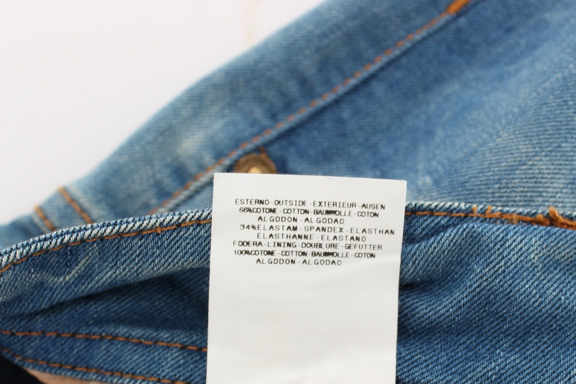 John Galliano Elegante blaue Slim Fit Designer-Jeans