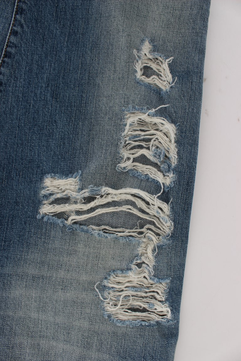 John Galliano – Schicke Boyfriend-Jeans in blauer Waschung