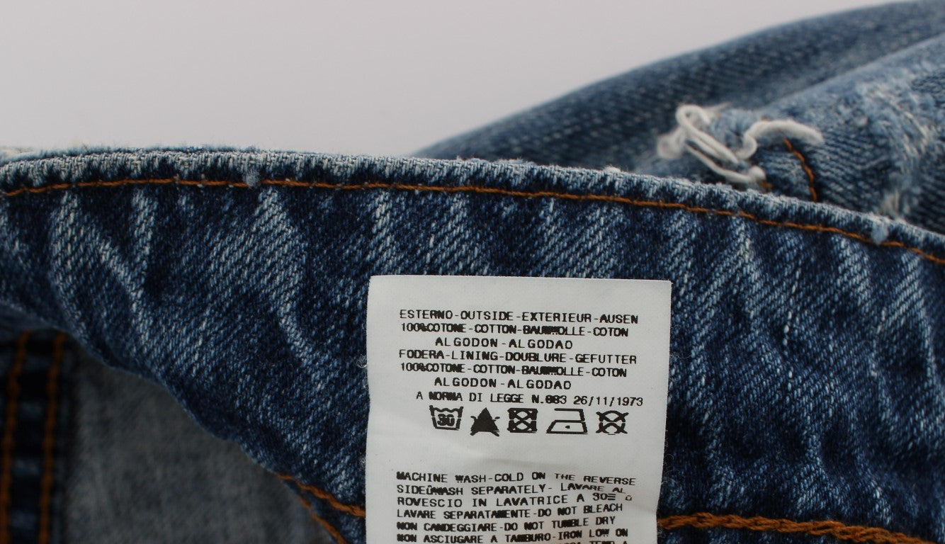 John Galliano – Schicke Boyfriend-Jeans in blauer Waschung