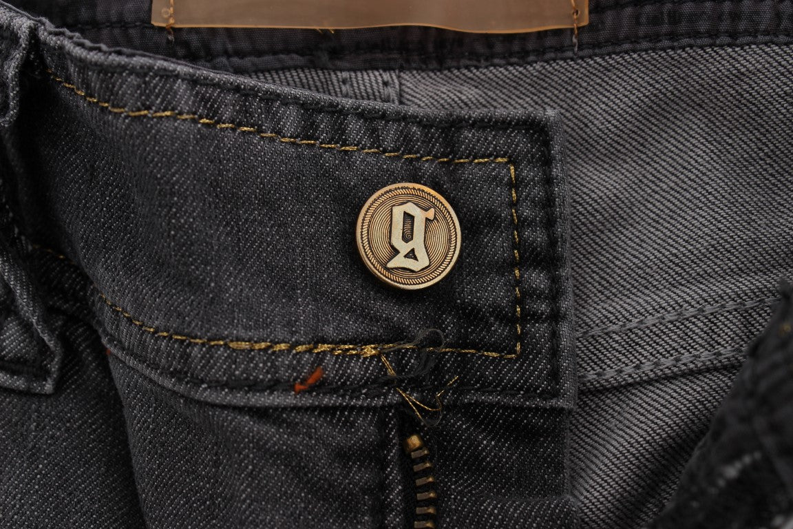 John Galliano Elegante Slim Fit Jeans in grauer Waschung