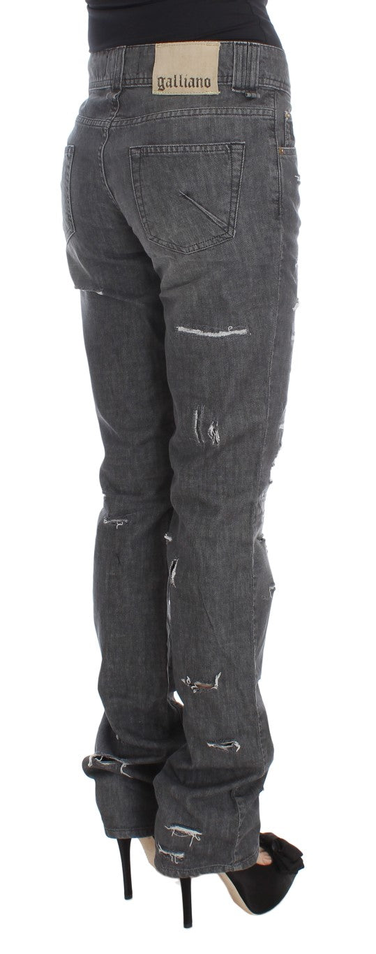 John Galliano Chic Straight Fit Jeans in grauer Waschung
