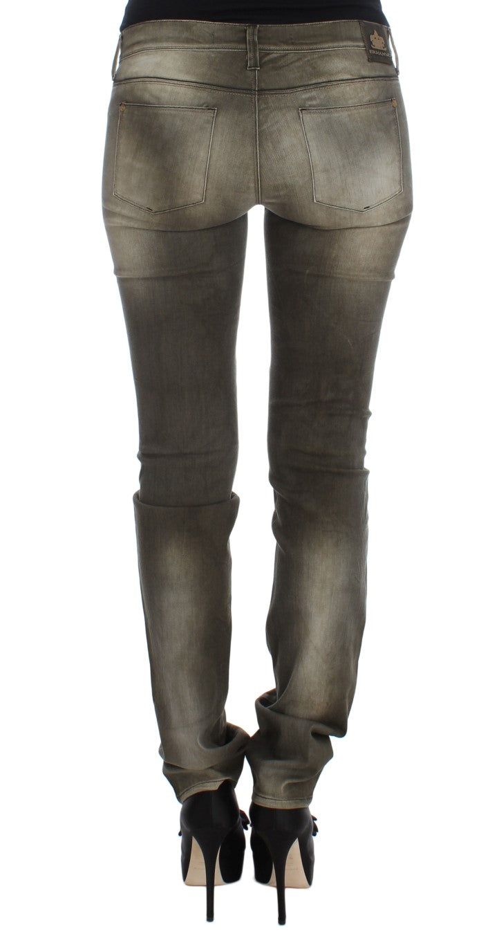 Ermanno Scervino Schicker grauer italienischer Slim-Fit-Denim