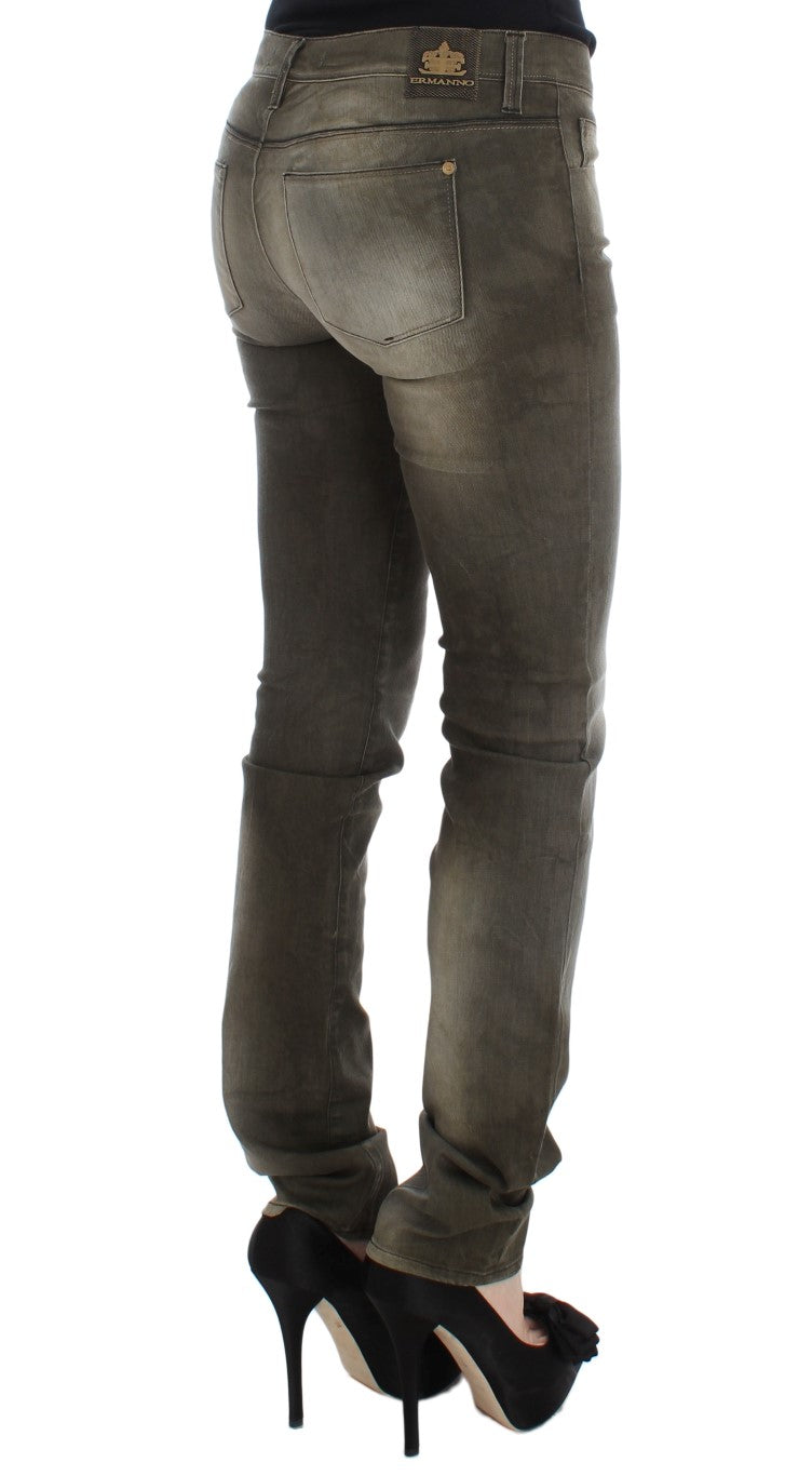 Ermanno Scervino Schicker grauer italienischer Slim-Fit-Denim