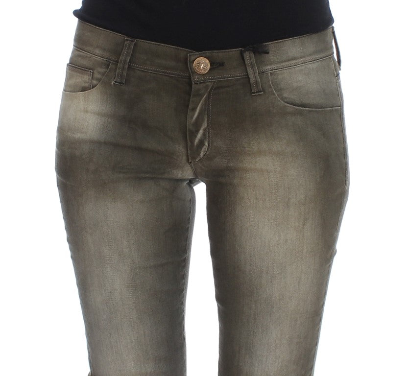 Ermanno Scervino Schicker grauer italienischer Slim-Fit-Denim