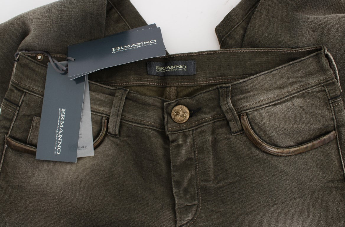 Ermanno Scervino Schicker grauer italienischer Slim-Fit-Denim